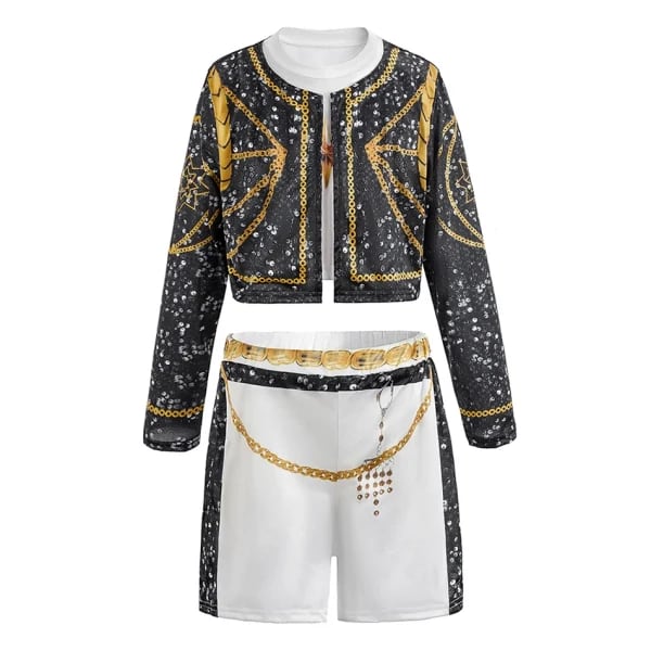 Disfraz de cazador k-pop para niñas, chaqueta, pantalones cortos, conjunto de uniforme de grupo de ídolos para niños, traje de Cosplay para Carnaval y Halloween, 3 uds.