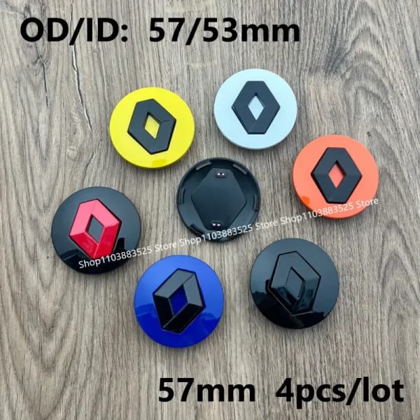 4 tapas de centro de rueda de 57/60 mm para Renault Trafic, Duster, Megane 2, 3, 4, Clio, Fluence, Logan, Captur, Arkana, Laguna MK4, Zoe RS