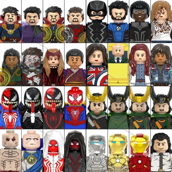 Muñecos de Bloques de Construcción de Superhéroes de Marvel, Guardianes de la Galaxia, Spider-Man, Robin, Juguetes de Bloques de Construcción MINI para Niños, Regalos para Fiestas