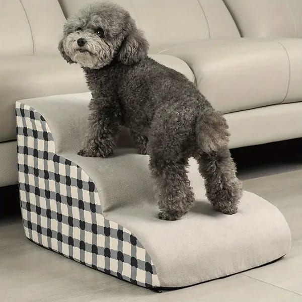 Escaleras para mascotas para sofá y cama, rampa de espuma de 2/3 escalones para perros pequeños y mayores, escalones antideslizantes portátiles para aliviar las articulaciones, 1 ud.