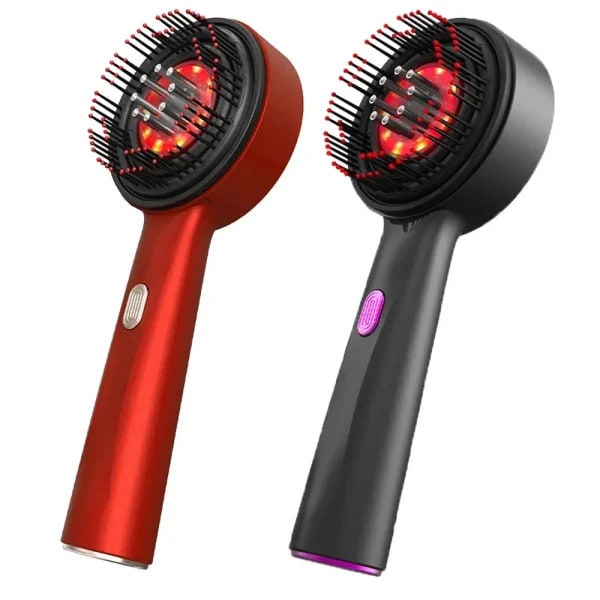 Peine de masaje con vibración eléctrica, aplicador de cepillo para masaje del cuero cabelludo, inyectar aceites esenciales, cuidado del cuero cabelludo y cuidado del cabello