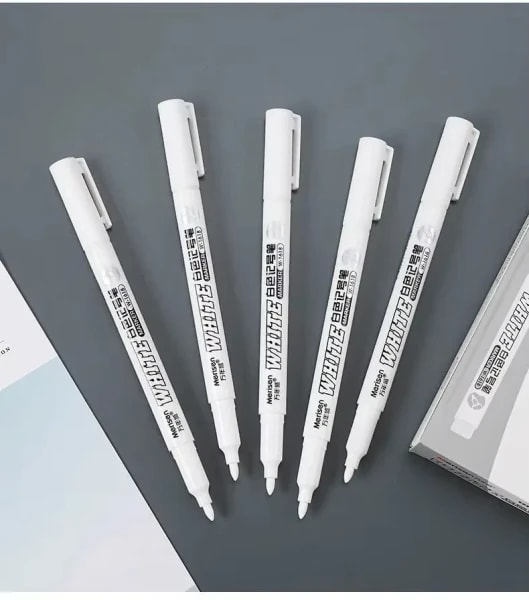 Rotuladores blancos de 1/2/3/4/5 Uds., 2,0mm, aceitoso, resistente al agua, marcadores para bocetos de grafiti, papelería, suministros escolares