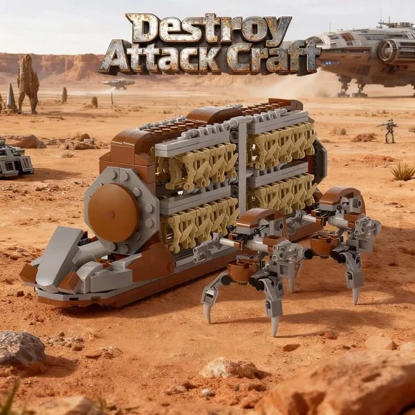 Más de 520 Piezas, Bloques de Construcción de Naves de Ataque, Guerra Espacial, Destructores de Droides, Conjuntos de Bloques de Juguete para Armar, Regalos de Cumpleaños para Niños, Adultos y Jóvenes