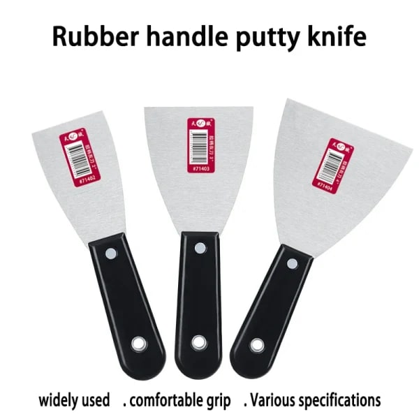 Mango de goma, cuchillo para masilla, raspado de masilla, enyesado, pintura de pared, reparación de automóviles, raspador de limpieza, albañil, pintura, barbacoa