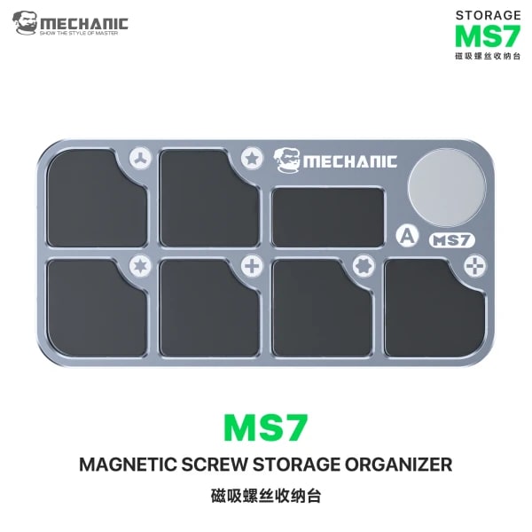 Bandeja de Almacenamiento Magnética para Tornillos MECHANIC MS7, de Aleación de Aluminio, para Reparación de Teléfonos Móviles, Herramientas de Almacenamiento