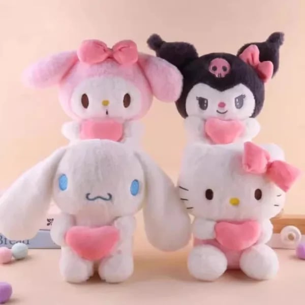 Caliente Sanrio Hello Kitty Kuromi almohada KT juguete de peluche niñas juguetes de peluche suaves corazón mi melodía Cinnamoroll cosas regalos de muñecas