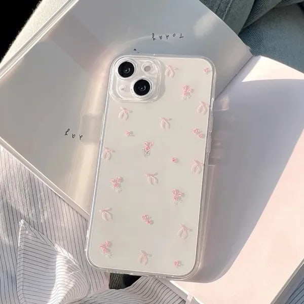 Nueva funda de teléfono de Tpu transparente de moda con diseño de lazo rosa, adecuada para iPhone 17 Air Pro Max iPhone 16 15 14 13 12 11 XS Xr X 7 8 12/13 Mini Plus Pro Max Se, cumpleaños/San Valentín/regalo para novio/novia