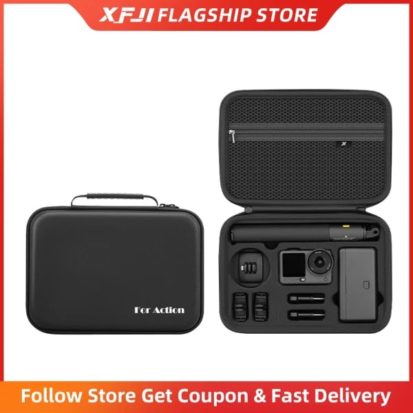 Bolsa de almacenamiento todo en uno para DJI Osmo Action 6, funda con cargador de cámara, Base de batería, palo de Selfie, organizador de accesorios portátiles