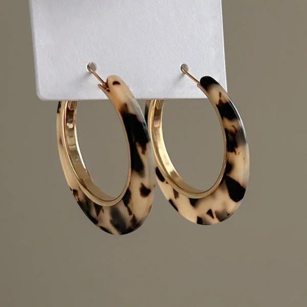 ZAKOL-pendientes de aro grandes con estampado de leopardo para mujer, aretes góticos personalizados, accesorios para las orejas exagerados