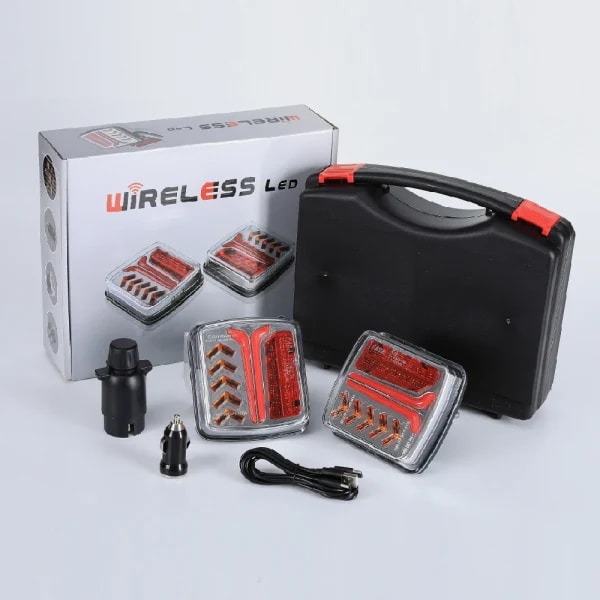 Alta calidad, 12V, 24V, 30M, luz trasera LED magnética inalámbrica, luz trasera para remolque, luz de freno de advertencia, RV, Camper, camión