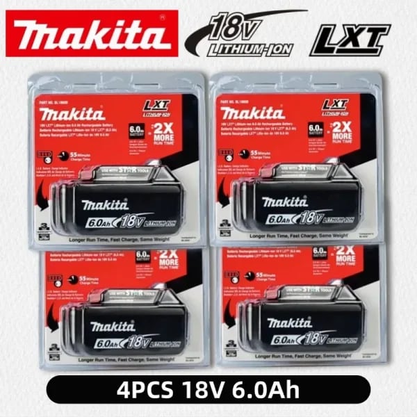 Batería Makita 100% Original, batería recargable de 18V 6.0Ah, reemplazo de Makita BL1830B L1840B L1850B L1860B, batería de herramienta eléctrica