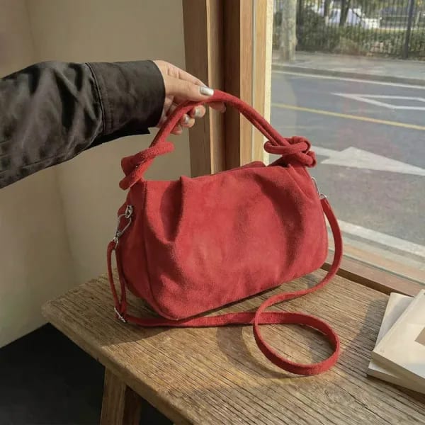 Nuevo Bolso Bandolera Retro de Gamuza Simple para Mujer, Bolso de Mano a la Moda, Casual, Cómodo y Versátil, Bolso de Hombro con Textura para el Trabajo