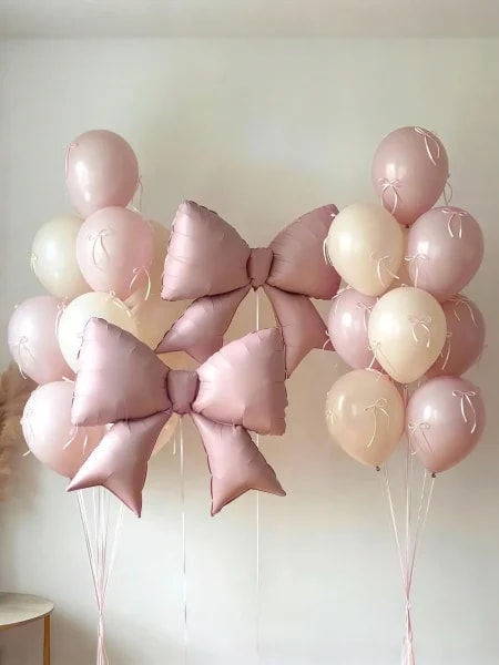 12 Globos Decorativos Grandes con Lazos Rosas, Ideales para el Día de San Valentín, Decoración de Bodas, Cumpleaños y Fiestas Temáticas Rosas