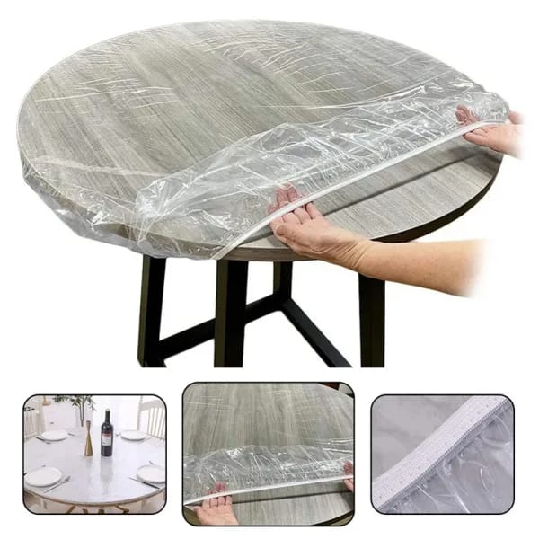 10 Uds 0,8/1/1,2/1,4 M mantel redondo desechable transparente impermeable a prueba de aceite cubierta protectora para mesa de comedor