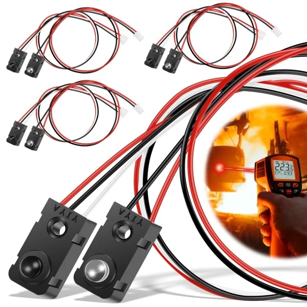 4 Pares de Sensores de Haz Infrarrojo DC5V, Detector Anti-Interferencia para Sensor de Haz de Ruptura IR, Módulo de Conteo LED, Sensor de Distancia Dividida