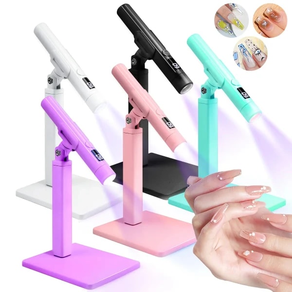 Lámpara LED UV Profesional Mini para Uñas, Recargable, Portátil, con Base de Soporte para Secado de Uñas, Extraíble