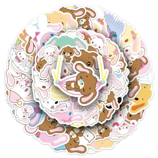 50 Uds. De pegatinas de dibujos animados de Sugarbunnies SHIROUSA KUROUSA Graffiti Kawaii Sanrio, calcomanías para ordenador portátil, guitarra, coche, bicicleta, decoración, juguetes, regalos