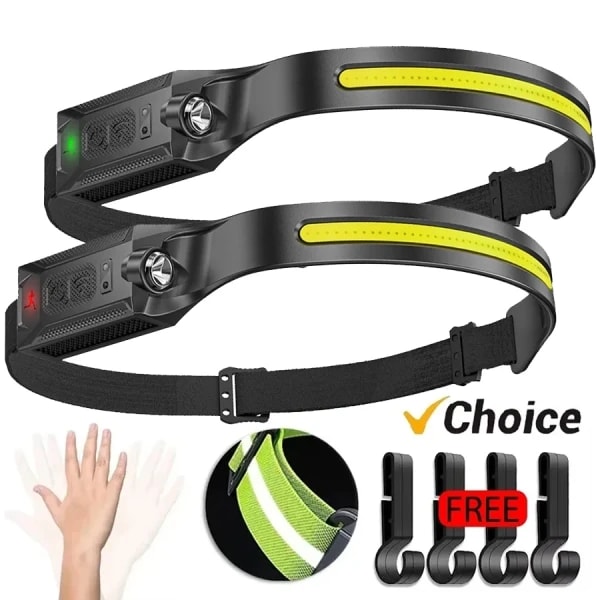 Linterna frontal LED recargable con 3 modos de iluminación, linterna con batería integrada, luz para correr para acampar al aire libre, lámpara de emergencia