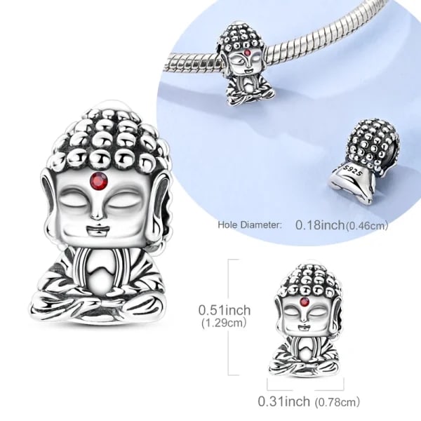 Abalorios originales de Plata de Ley 925 con cuentas de Buda Tathagata, compatibles con pulseras originales para mujeres y hombres, accesorios DIY, regalo de joyería
