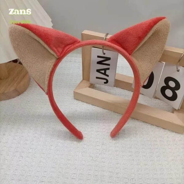 Diadema de peluche de dibujos animados de Nick Wilde, accesorio para el cabello creativo y divertido de zorro Zootopia, cómoda diadema para lavado Facial para mujer