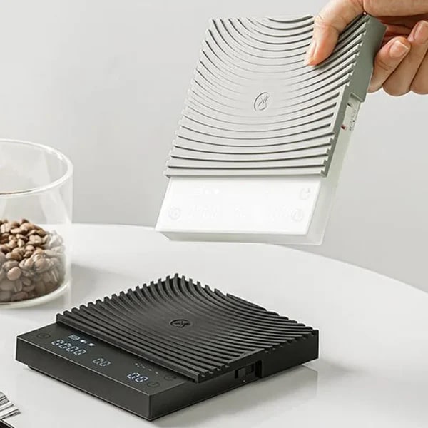 Báscula Digital TIMEMORE Black Mirror Basic 3 para Café, Alimentos y Cocina, Plataforma de Pesaje, Negra/Blanca, Más Elegante, Más Inteligente, Ligera, Mini