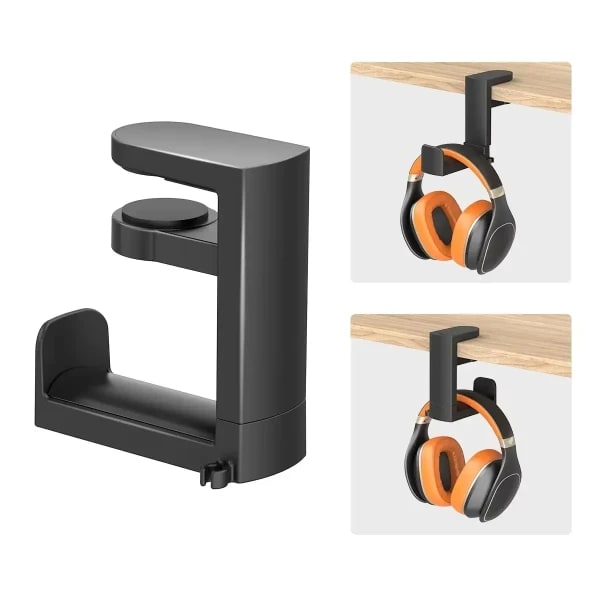 360 °   Soporte giratorio para auriculares, soporte para auriculares de escritorio, para Juegos de PC, gancho para colgar en escritorio, organizador colgante para almacenamiento de auriculares