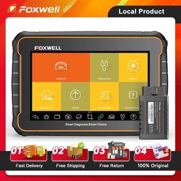 FOXWELL-escáner automotriz profesional GT60, lector de código de todos los sistemas, 24 + reinicio, OBD2, Bluetooth, herramientas de diagnóstico de coche