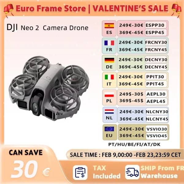 DJI Neo2 Drone Fly Camera Drone 4K Video estabilizado 151g Luz y portátil Protección de hélice de cobertura total nueve 2 C0