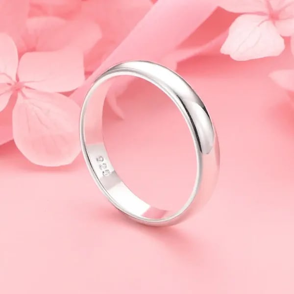 Anillo pulido Simple de Plata de Ley 925 para mujer, joyería de regalo para fiesta de boda