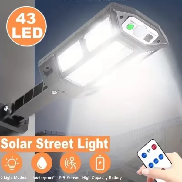 Irradiación HOMEFISH 500 ㎡   Lámpara Solar para Exteriores con Sensor de Movimiento, Resistente al Agua IP65, para Jardín, Calle, Pared, Lámpara Solar Externa