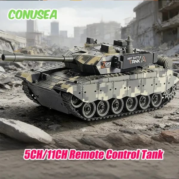 Tanque Rc de 33 cm, Tanques de Guerra a Control Remoto, Vehículo Todoterreno, Modelo Eléctrico de Batalla, Juguetes Electrónicos para Niños, Regalos de Cumpleaños