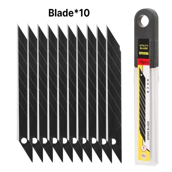 Juego de 10/50 Cuchillos Multiusos de Acero Inoxidable, Cuchilla para Cortar Papel, Cuchillo para Abrir Cajas, Cuchillas Antideslizantes, Cuchillo para Manualidades y Tallado