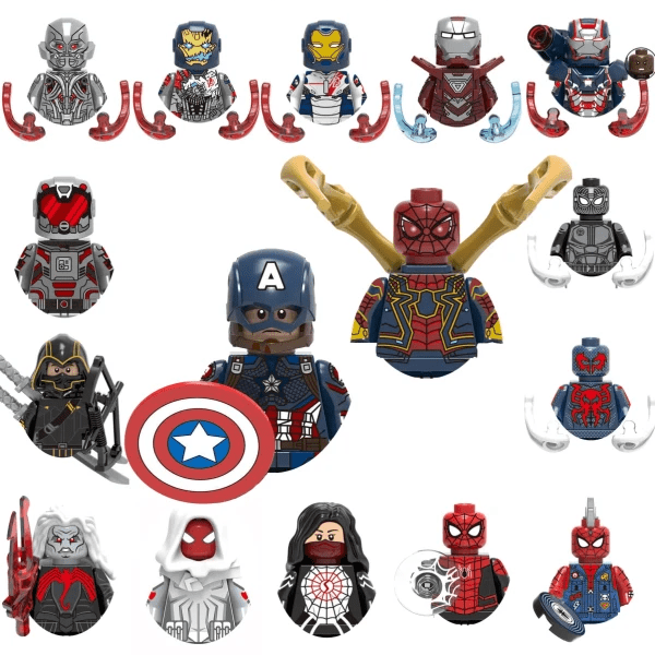 Bloques de Construcción Marvel, Mini Personajes Clásicos, Regalo de Fiesta Infantil, Juguete de Ladrillos, Spider-Man, Iron Man, Deadpool, Capitán América
