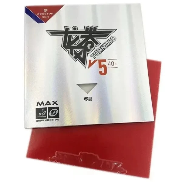 Goma de Tenis de Mesa REACTOR Tornado V5, Goma de Ping Pong con Bucle Pegajoso para Ataque, Dureza Media con Esponja de Energía Interna Máxima