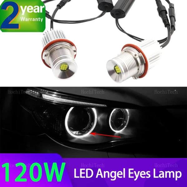 120w sin errores LED Angel Eyes luces marcadoras bombillas blancas de alta calidad para BMW E39 E81 E82 E87 E88 X5 E53 E60 E61 E63 E64 X3 E83