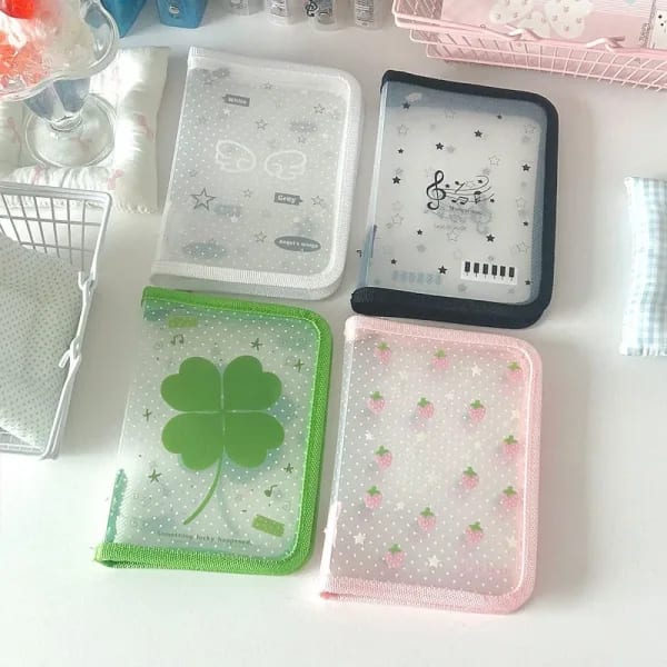 Carpeta de Almacenamiento de Papelería Tamaño A6, Linda Carpeta de Archivos con Cierre de Cremallera, Bolsa de Documentos, Carpeta con Cierre, Útiles Escolares y de Oficina