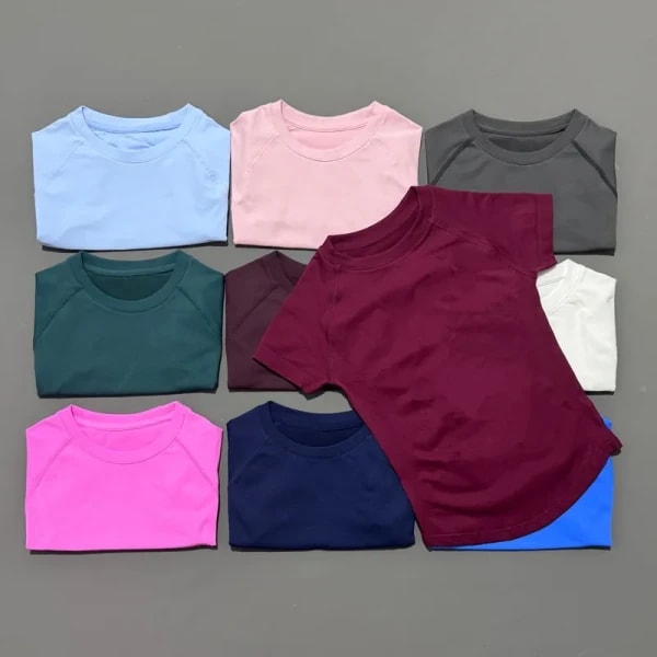 HISTELLO-Camiseta deportiva de manga corta para mujer, mono de yoga sin costuras, camiseta para correr, camisetas de entrenamiento, ropa de entrenamiento de Pilates