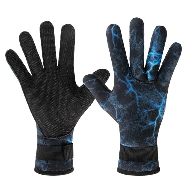 Guantes de buceo de 3mm, camuflaje térmico de neopreno, antideslizantes, resistentes al desgaste, para mantener el calor en invierno, pesca submarina, Rafting, kayak, natación