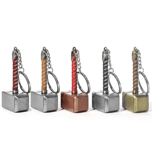 Llavero abridor de botellas con forma de martillo de Thor, accesorio colgante con forma de martillo de Thor, artículos de cine europeos y americanos