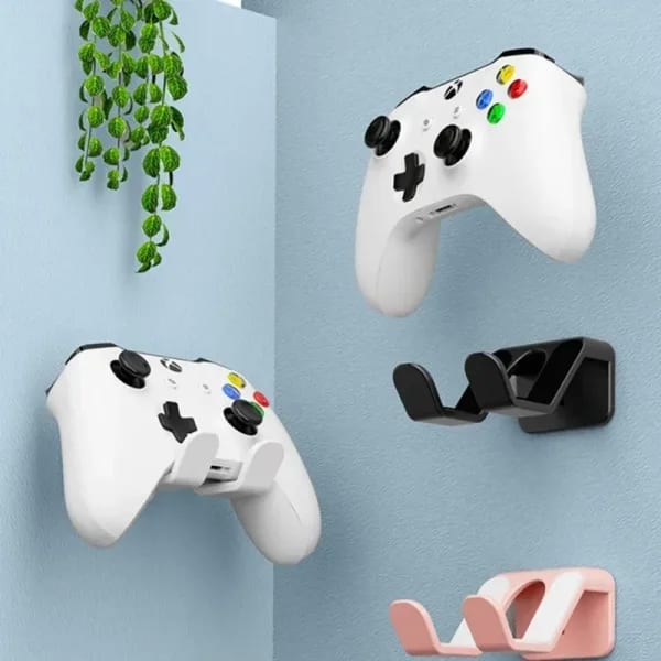 Soporte de pared resistente para controlador de juegos, sin perforaciones, fácil de instalar, estante de almacenamiento compacto para Nintendo Switch Pro, Sony Xbox