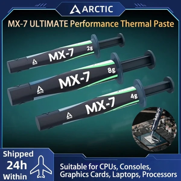 Pasta Térmica de Alto Rendimiento ARCTIC MX-7 (2g/4g/8g) para CPU, Consolas, Tarjetas Gráficas, Portátiles, con Muy Alta Conductividad Térmica
