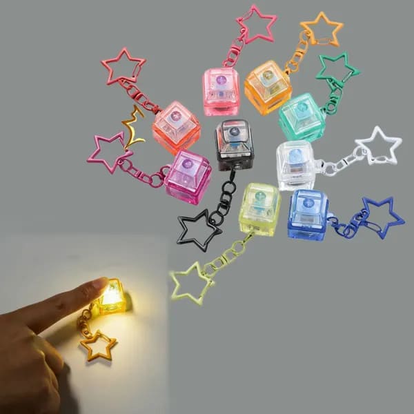 Llavero Portátil con Colgante de Pentagrama y Teclado Mecánico, Juguete Antiestrés para Aliviar la Ansiedad, Herramienta para el Hogar y la Oficina