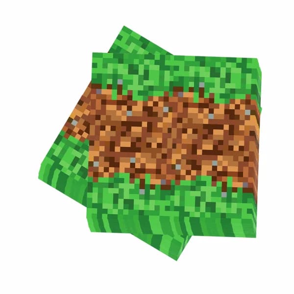 20 unids/pack Pixel Miner servilletas de fiesta Pixel Miner estilo fiesta de cumpleaños hierba papel tisú Gamer decoración de cumpleaños fiesta de minería