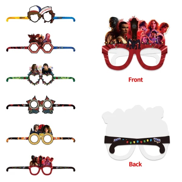 12-36 piezas de gafas de papel para fiesta con diseño de Stranger Things/Hawkins, decoración para fiestas