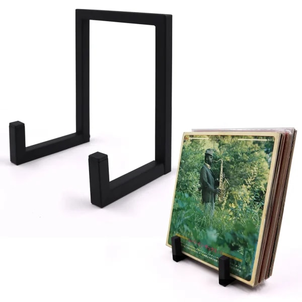 Mesa de Almacenamiento de Discos de Vinilo de Metal, Soporte de Discos Retro Minimalista para Exhibición de LP, Organizador de Discos de Vinilo Pequeño