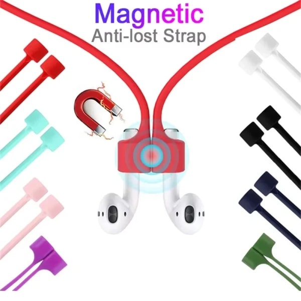 Correa de silicona antipérdida para auriculares Apple Airpods 1.a 2.a y 3.a generación, banda para el cuello, cable de auriculares Bluetooth para Air Pods Pro1/Pro2