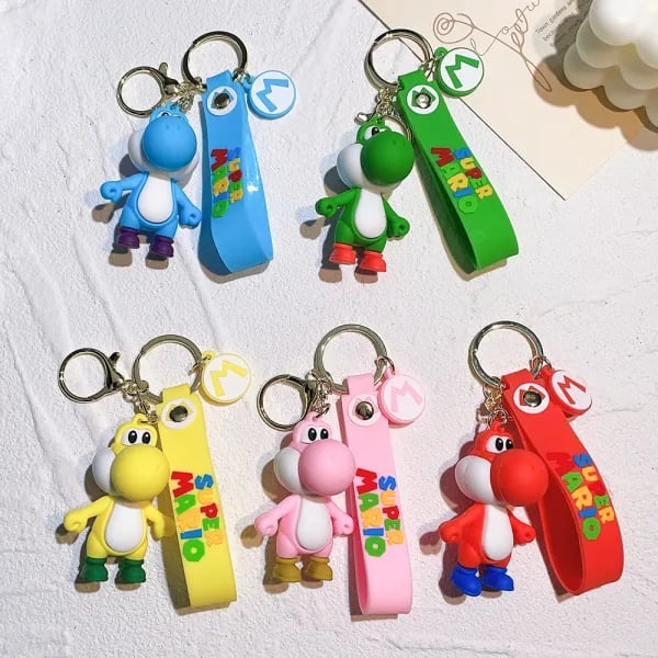 Llavero de Super Mario Bros, Figura de Anime de Toad y Yoshi, Decoración para Coche, Colgante para Mochila, Accesorios para Niños
