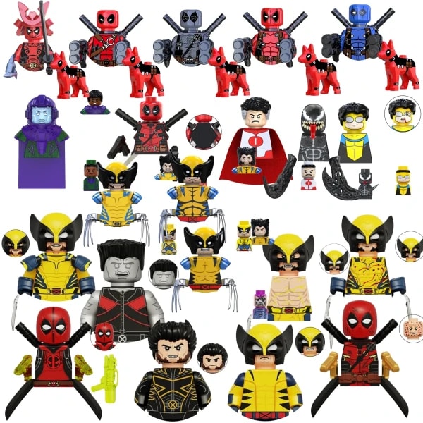Caja ciega Mini bloques de construcción TV6205 figuras gran duende Spiderman Iron Man Venom Capitán Hawk Deadpool armadura juguete de regalo de Navidad