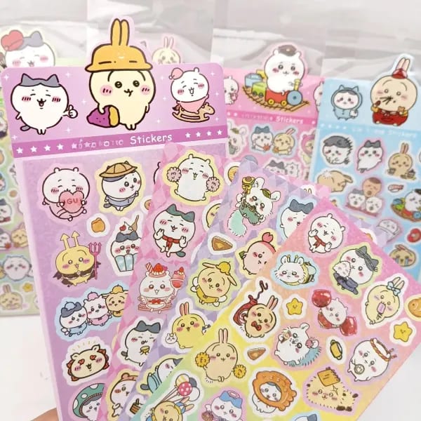 20 hojas de pegatinas de Anime Kawaii Jiikawa, bonitas pegatinas de mano para maleta, funda de teléfono, pegatinas para ordenador portátil, juguetes para niños, regalos