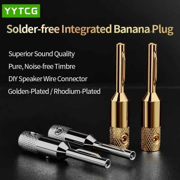 Conectores YYTCG resistentes a la corrosión, tipo banana, para audio, video, amplificadores, altavoces, conectores de cable, 4 piezas